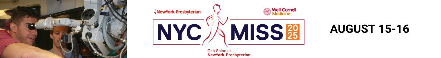 NYC-MISS 2025 Summer Master Class: Tubular & Less Invasive Spine Intensive Banner